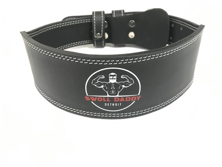 Swoll Daddy 4 Weight Lifting Belt for Men & Women - Premium 100% Leat