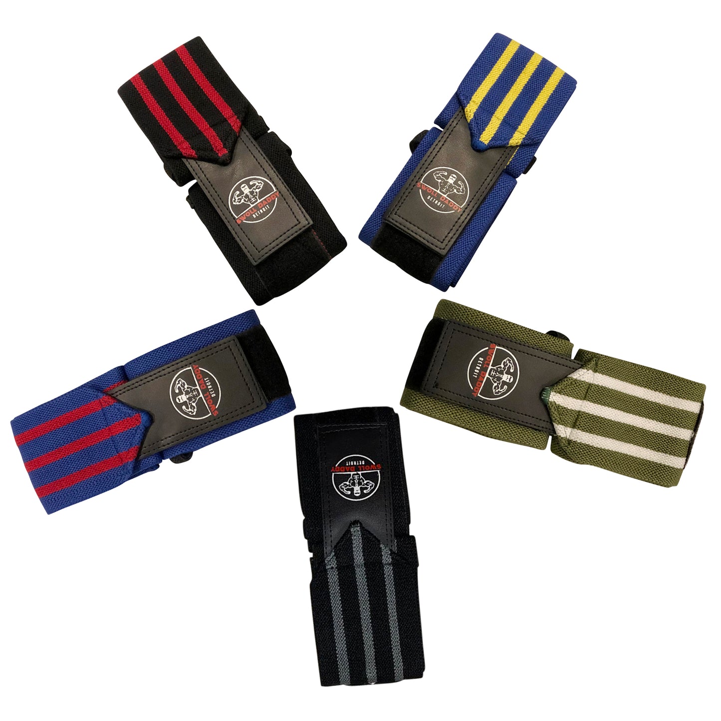 Swoll Daddy Wrist Wraps - 18" Premium Grade with Thumb Loops - Wrist Support Brace - Men & Women - Strength Training, Crossfit, Powerlifting, Weight Lifting