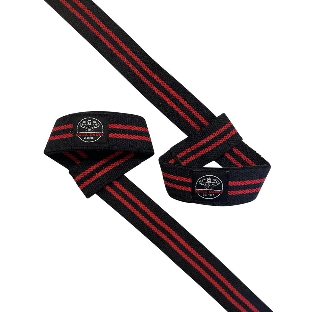 Swoll Daddy Lifting Wrist Straps for Strength Training, Deadlifts, Weightlifting, Bodybuilding, Powerlifting, Crossfit - Padded Neoprene- 24 inch Cotton straps