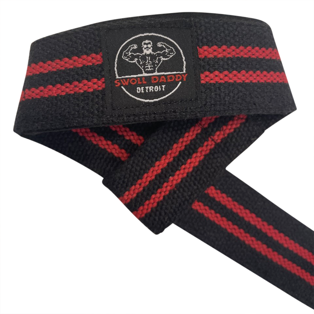 Swoll Daddy Lifting Wrist Straps for Strength Training, Deadlifts, Weightlifting, Bodybuilding, Powerlifting, Crossfit - Padded Neoprene- 24 inch Cotton straps