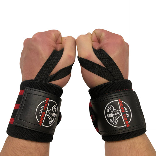 Swoll Daddy Wrist Wraps - 18" Premium Grade with Thumb Loops - Wrist Support Brace - Men & Women - Strength Training, Crossfit, Powerlifting, Weight Lifting