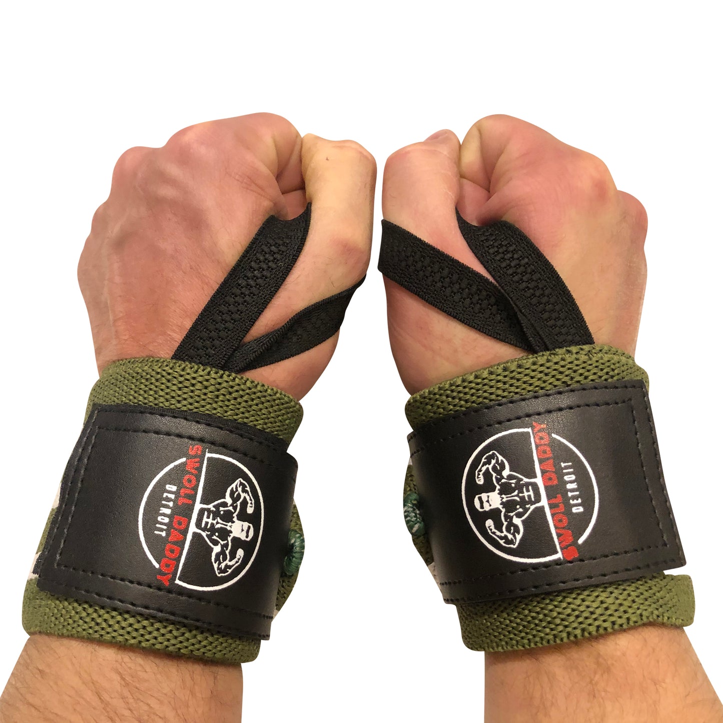 Swoll Daddy Wrist Wraps - 18" Premium Grade with Thumb Loops - Wrist Support Brace - Men & Women - Strength Training, Crossfit, Powerlifting, Weight Lifting