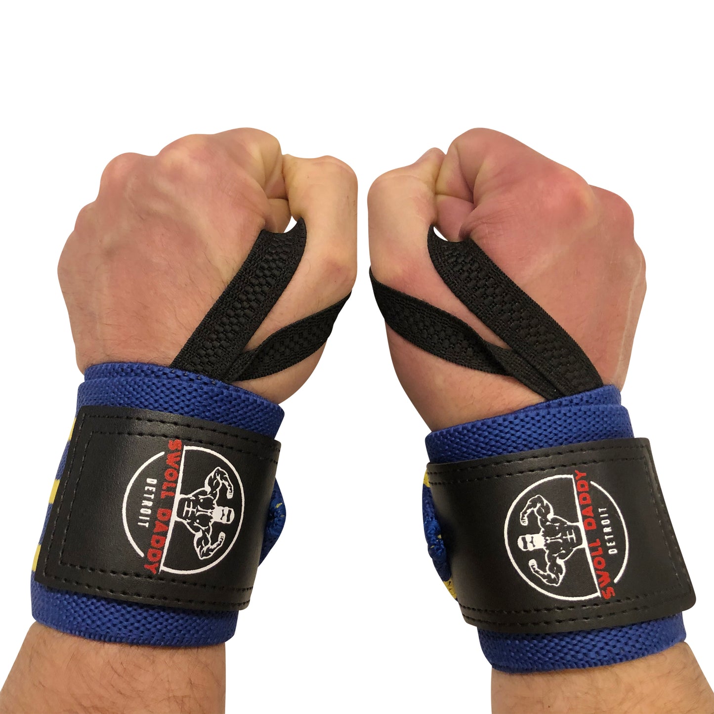 Swoll Daddy Wrist Wraps - 18" Premium Grade with Thumb Loops - Wrist Support Brace - Men & Women - Strength Training, Crossfit, Powerlifting, Weight Lifting